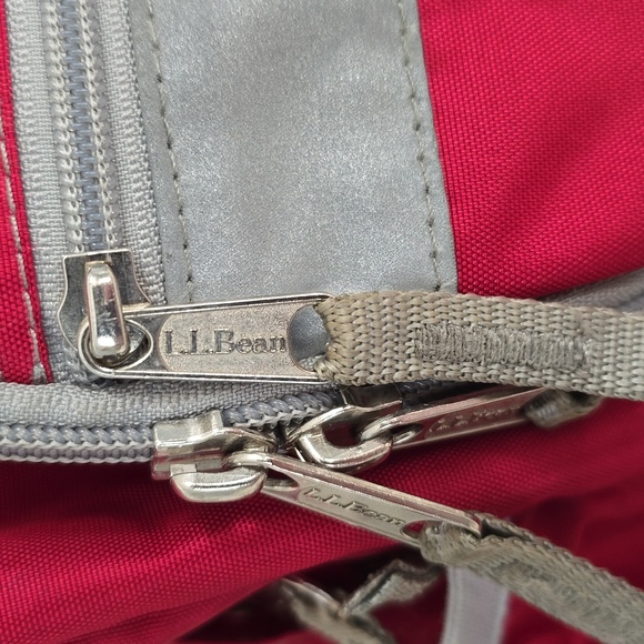 L.L. Bean Red and Gray Backpack w/ Multiple Pockets - Picture 9 of 15
